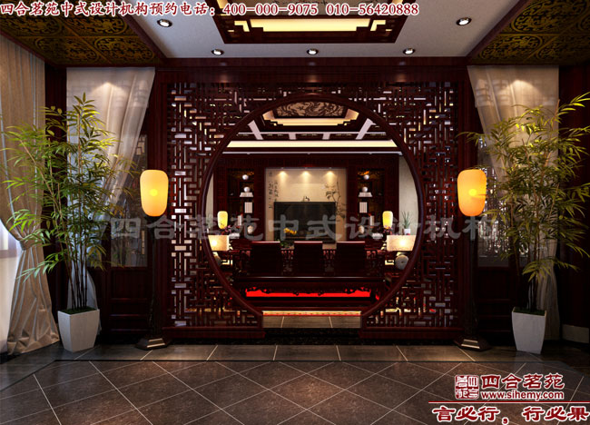 中式別墅戶型設(shè)計之客廳效果圖