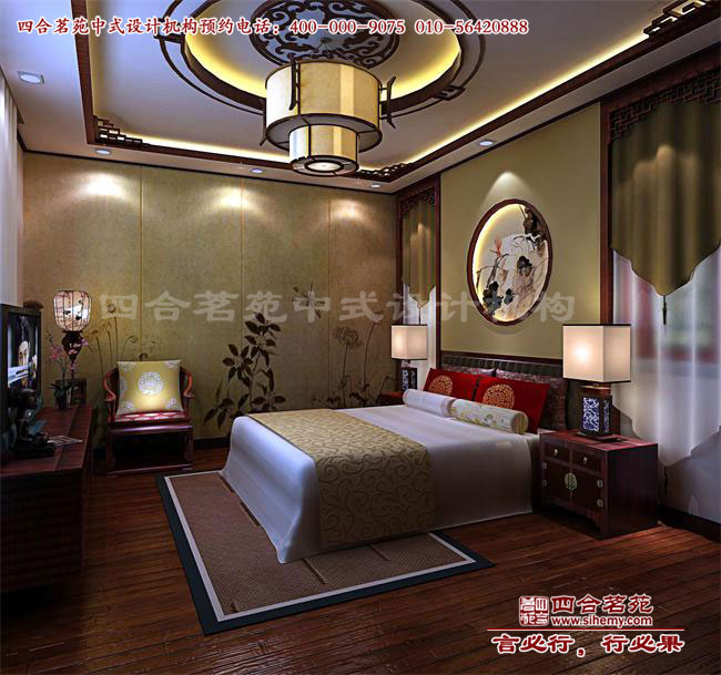 中式別墅臥室設(shè)計(jì)效果圖 中式別墅設(shè)計(jì)裝修施工中壁紙的選擇