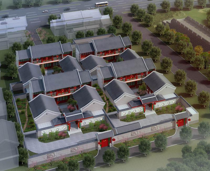 屋舍儼然的建筑對稱而布 小別墅外觀設計鳥瞰